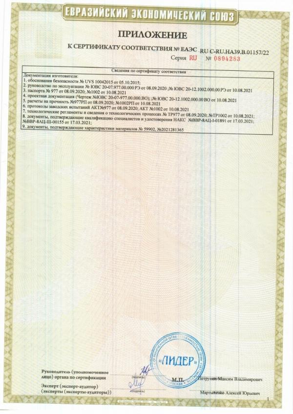 Сертификат соответствия № 2022/02/70  2